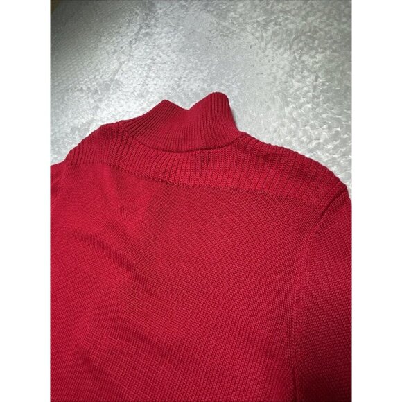 LRL Lauren Ralph Women Red Military Gold Buttons Sweater M Classic Lux - Picture 13 of 13